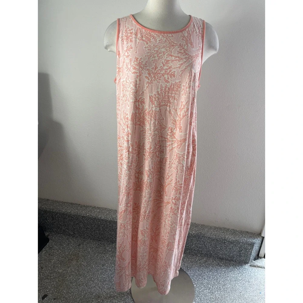 J Jill Sleep Womens‎ Large Ultrasoft Sleeveless Midi Night Gown Pink Midi Dress